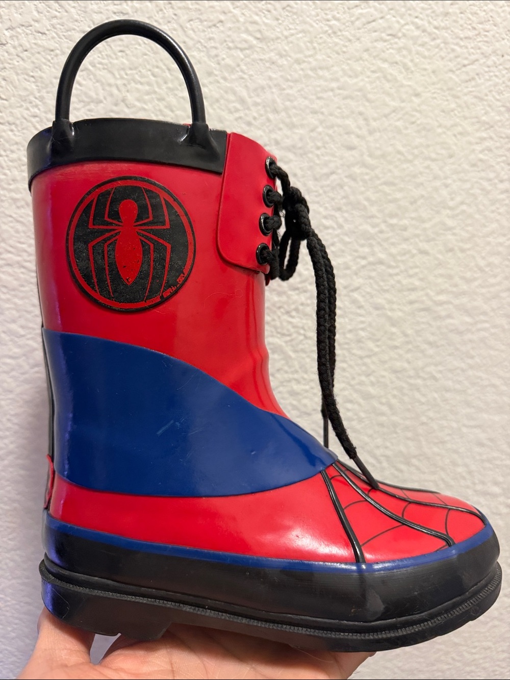 Marvel Kids Red and Blue Spider-Man Rain Boots